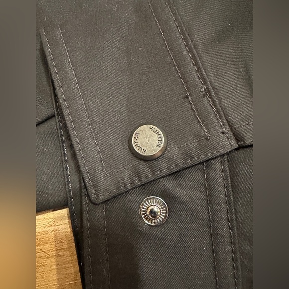 Hunter Women’s Water Resistant Cotton Smock Jacket Black Size XL NWT - Picture 3 of 14